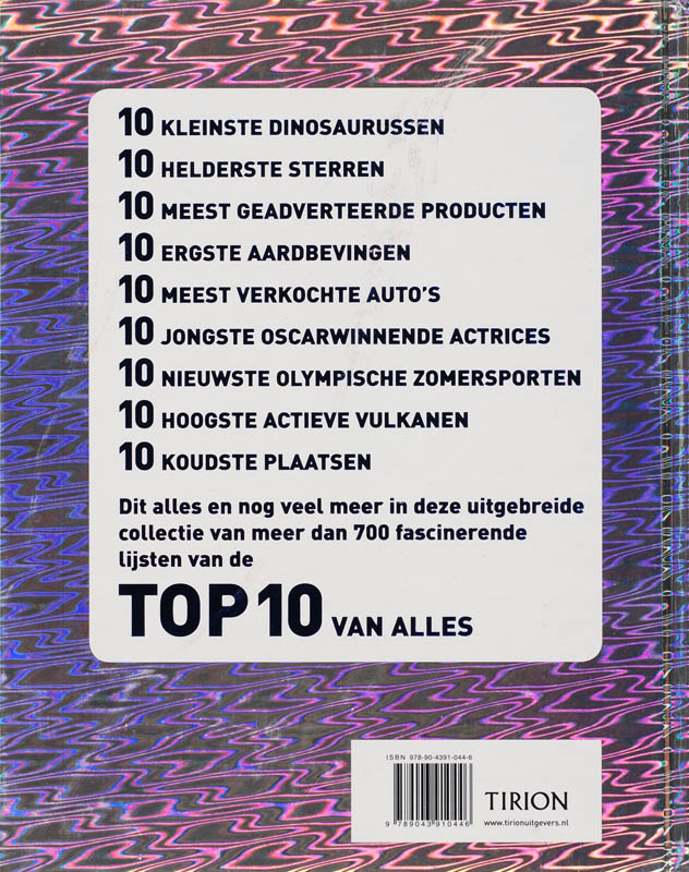 Achterkant van De Top 10 van alles 2008