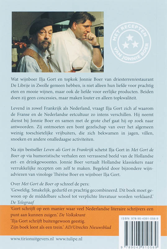 Achterkant van Met Gort de Boer op