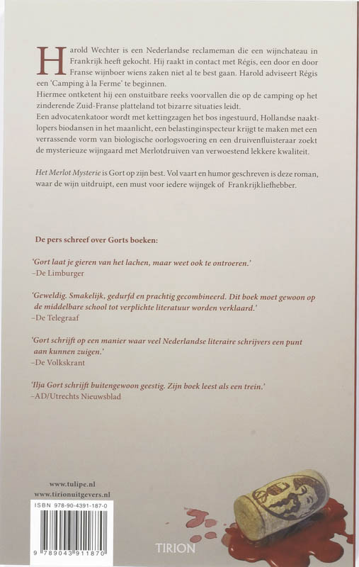 Achterkant van Het Merlot mysterie