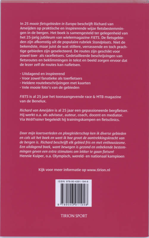 Achterkant van 25 Mooie Fietsgebieden in Europa