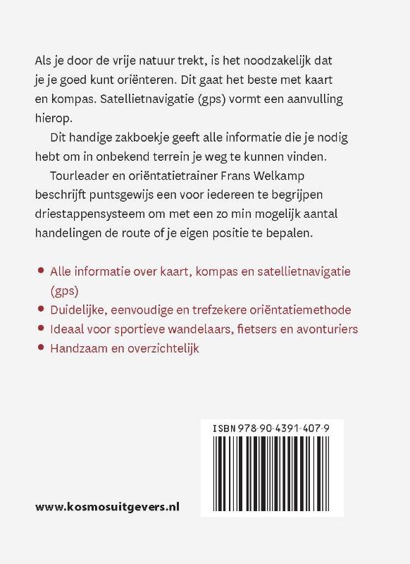 Achterkant van Zakboek Kaart Kompas GPS
