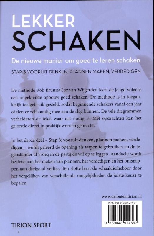 Achterkant van 3 vooruitdenken/ plannen maken/ verdedigen