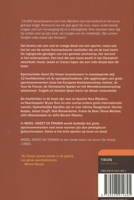 Achterkant van Moed, zweet en tranen
