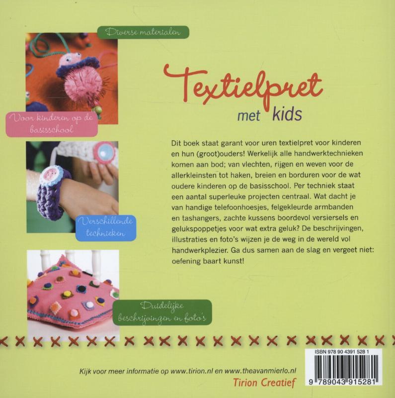 Achterkant van Textielpret met kids