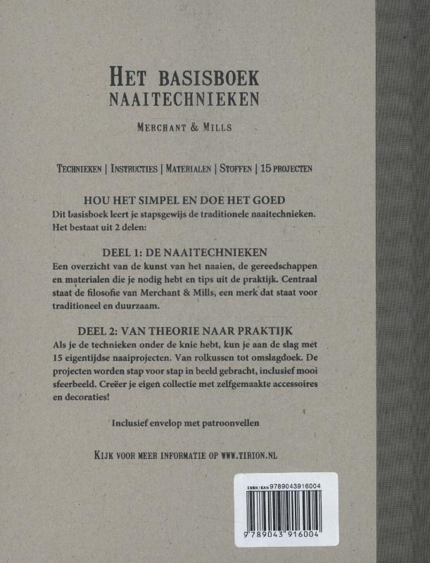 Achterkant van Het basisboek naaitechnieken
