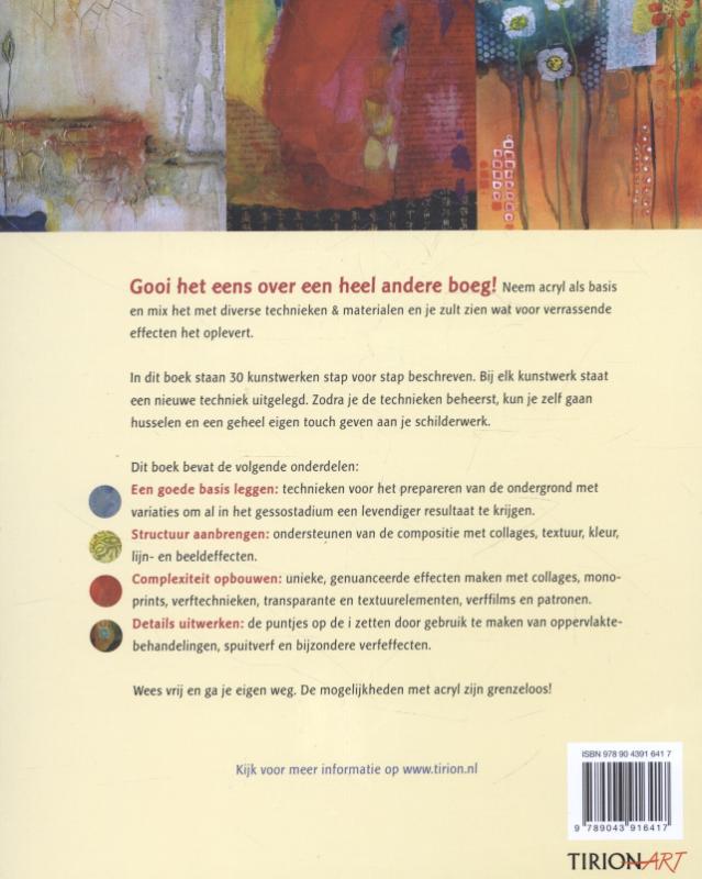 Achterkant van Grenzeloze creativiteit in acryl