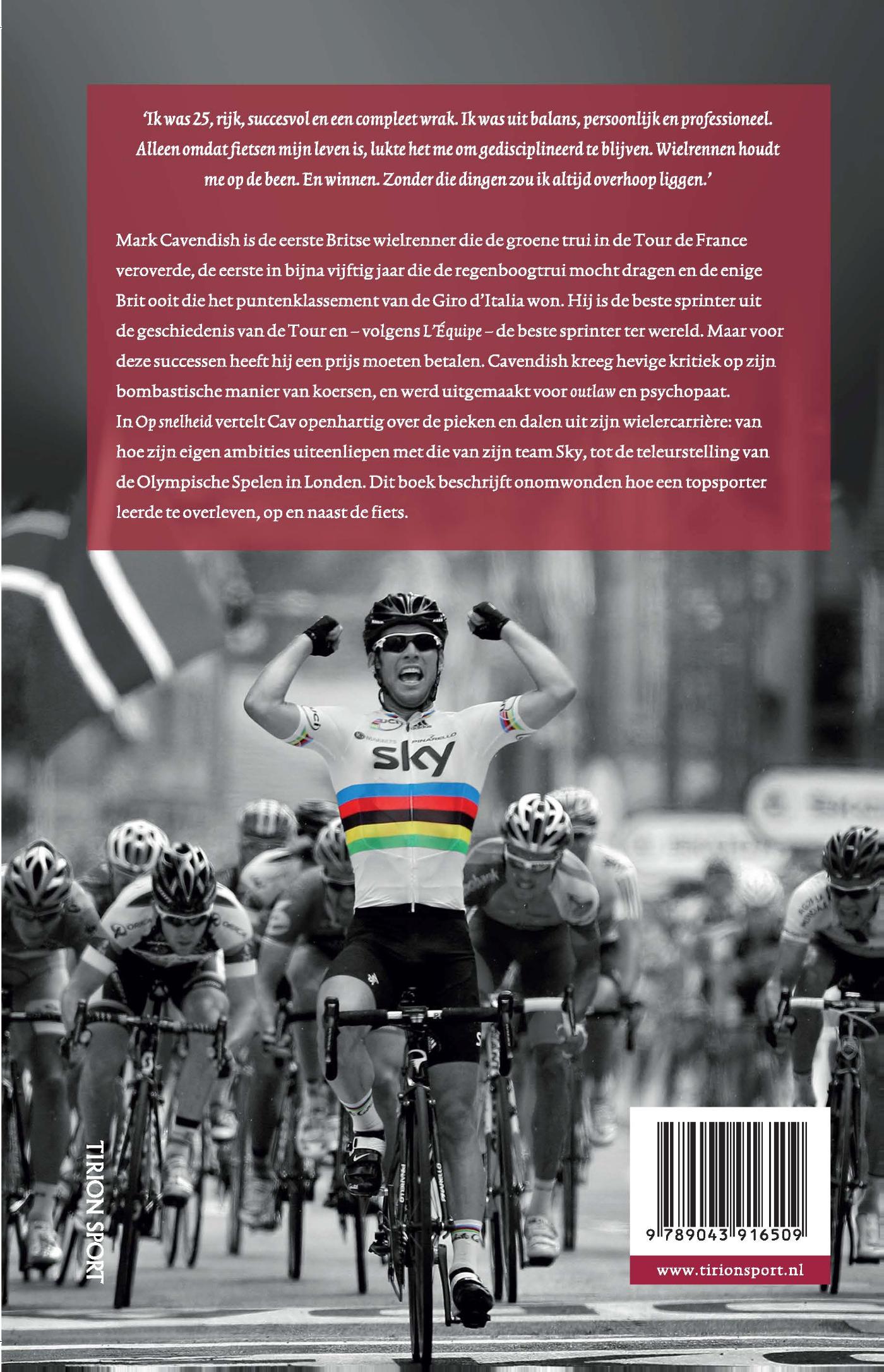Achterkant van Mark Cavendish op snelheid