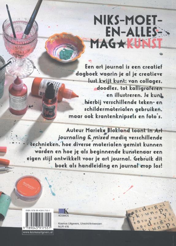 Achterkant van Art journaling en mixed media