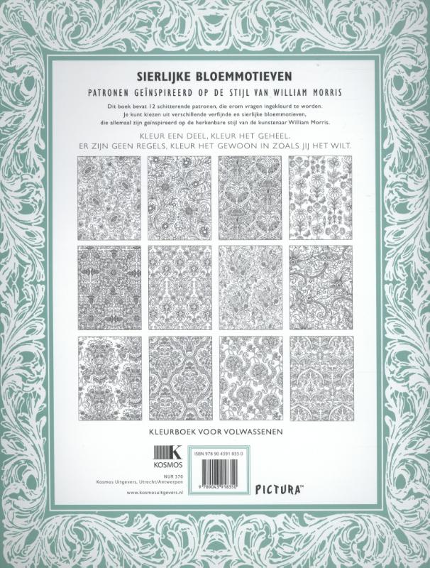 Achterkant van Sierlijke bloemmotieven