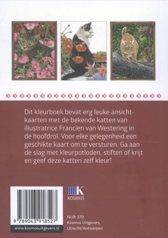 Achterkant van Franciens kattenkleurboek om te versturen
