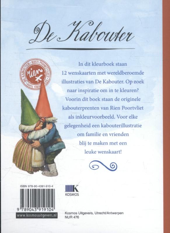 Achterkant van De kabouter kleurboek om te versturen