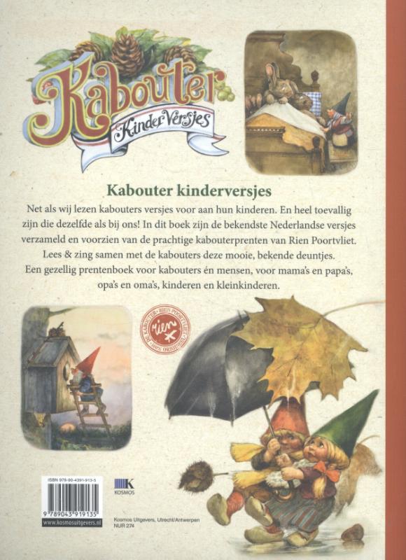 Achterkant van Kabouter kinderversjes