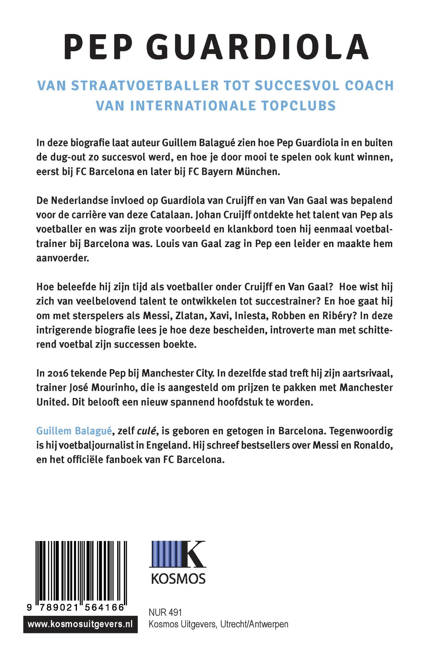 Achterkant van Pep Guardiola Herziene editie 2016