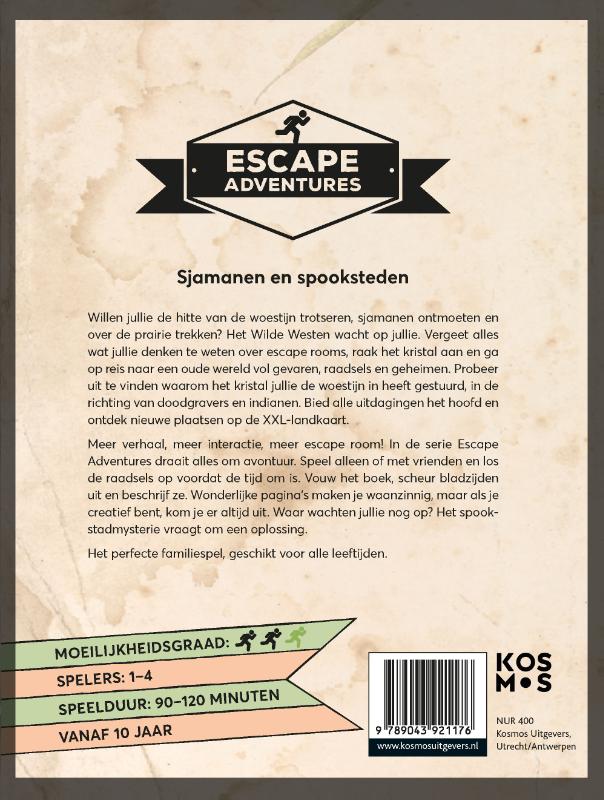 Achterkant van Escape adventures: Sjamanen en spookstadjes