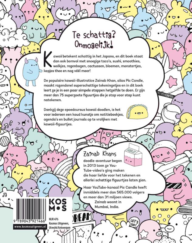 Achterkant van Kawaii doodles tekenen