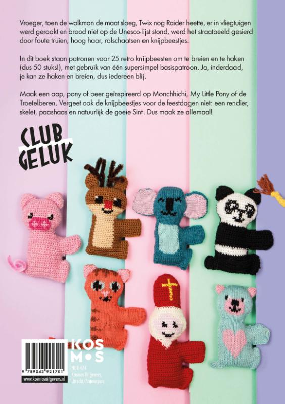 Achterkant van Knijpbeestjes breien & haken met Club Geluk