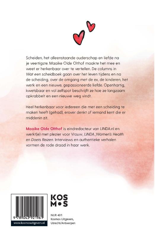Achterkant van Wat een scheidboek