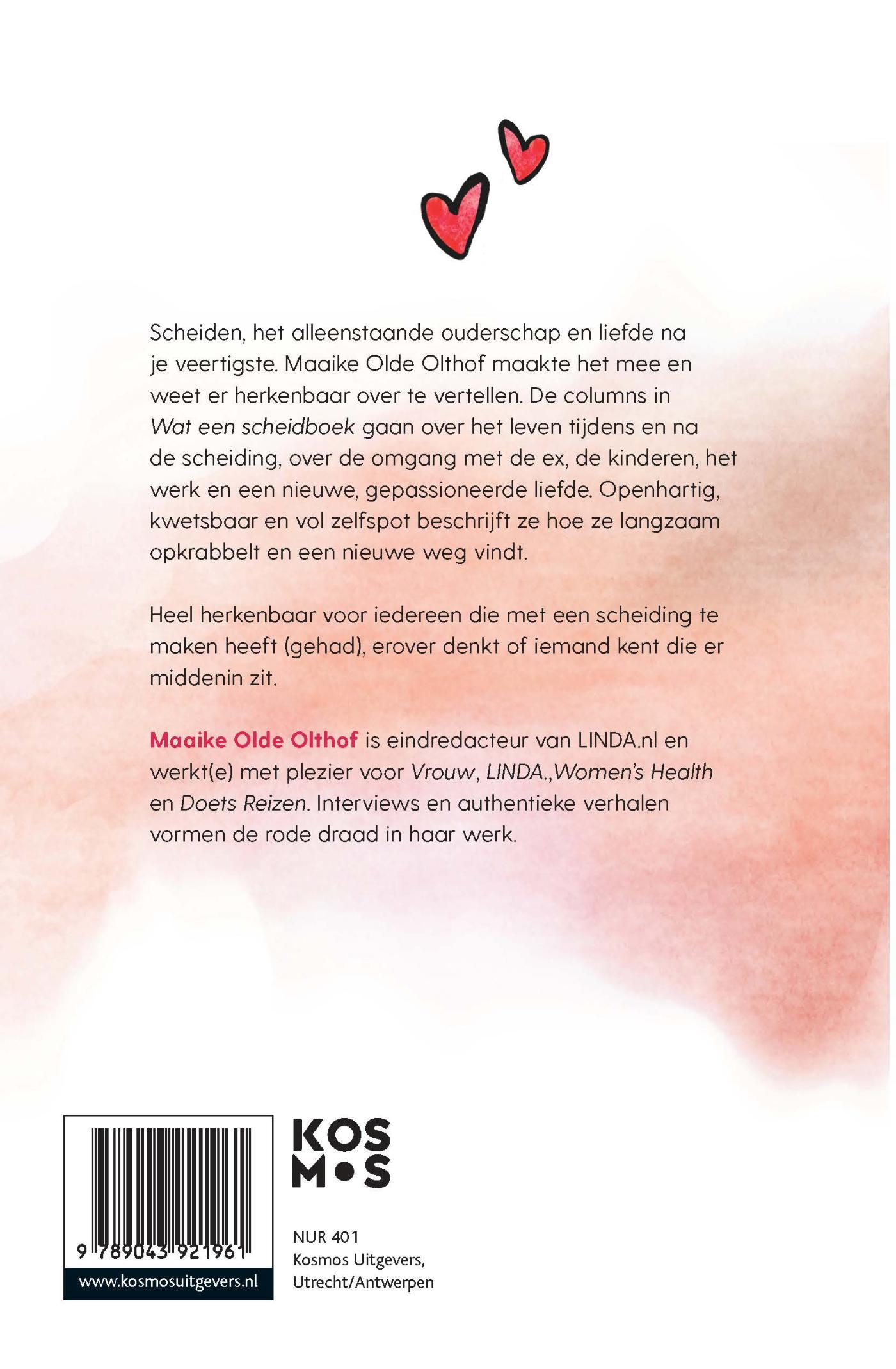 Achterkant van Wat een scheidboek