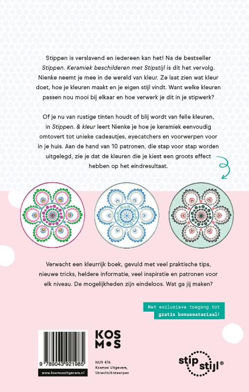 Achterkant van Stippen en kleur