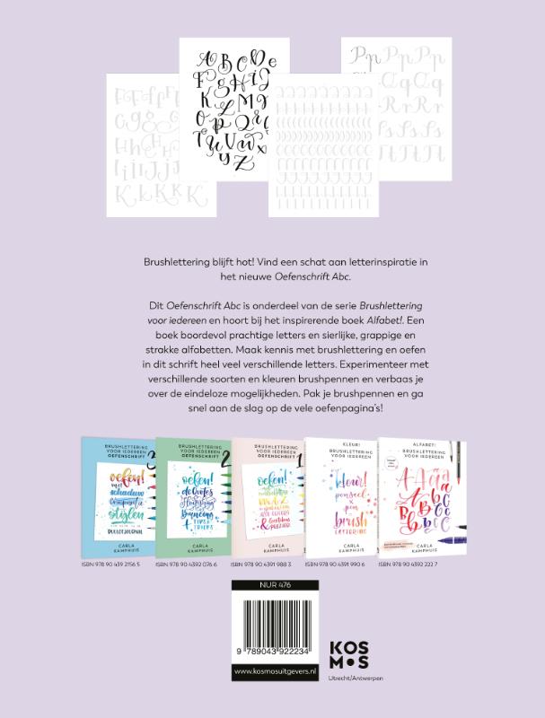 Achterkant van Brushlettering voor iedereen - Oefenschrift ABC