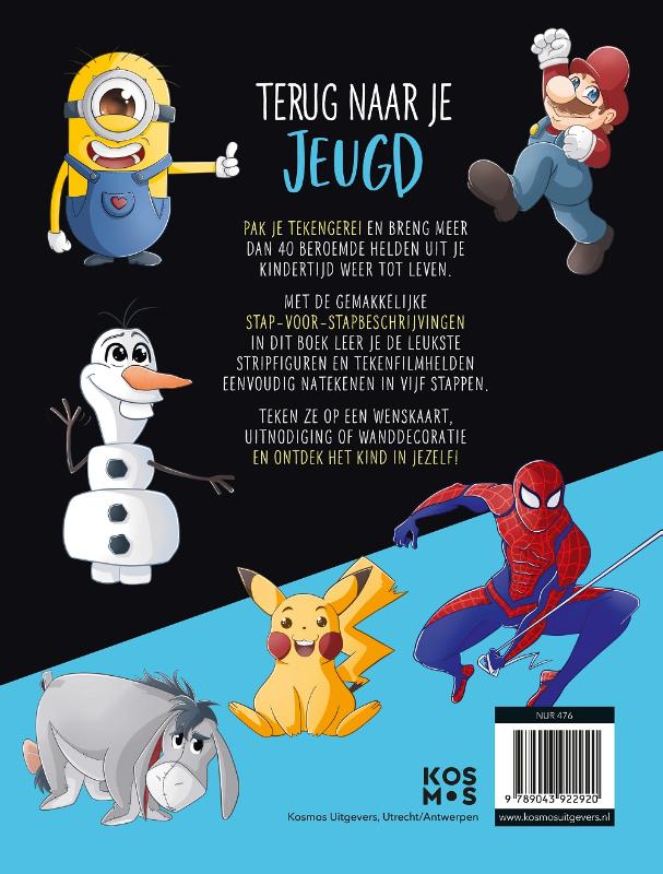 Achterkant van Helden uit je kindertijd tekenen