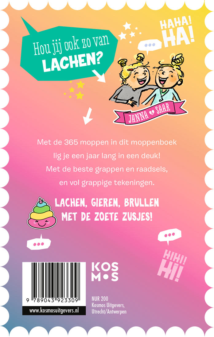 Achterkant van De Zoete Zusjes moppenboek
