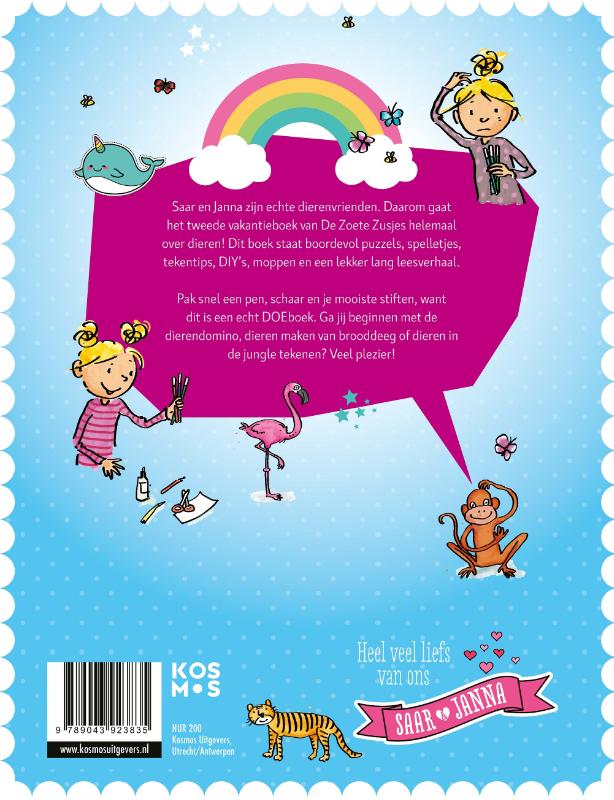 Achterkant van Het grote Zoete Zusjes vakantieboek 2
