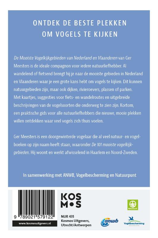 Achterkant van De mooiste vogelkijkgebieden van Nederland en Vlaanderen