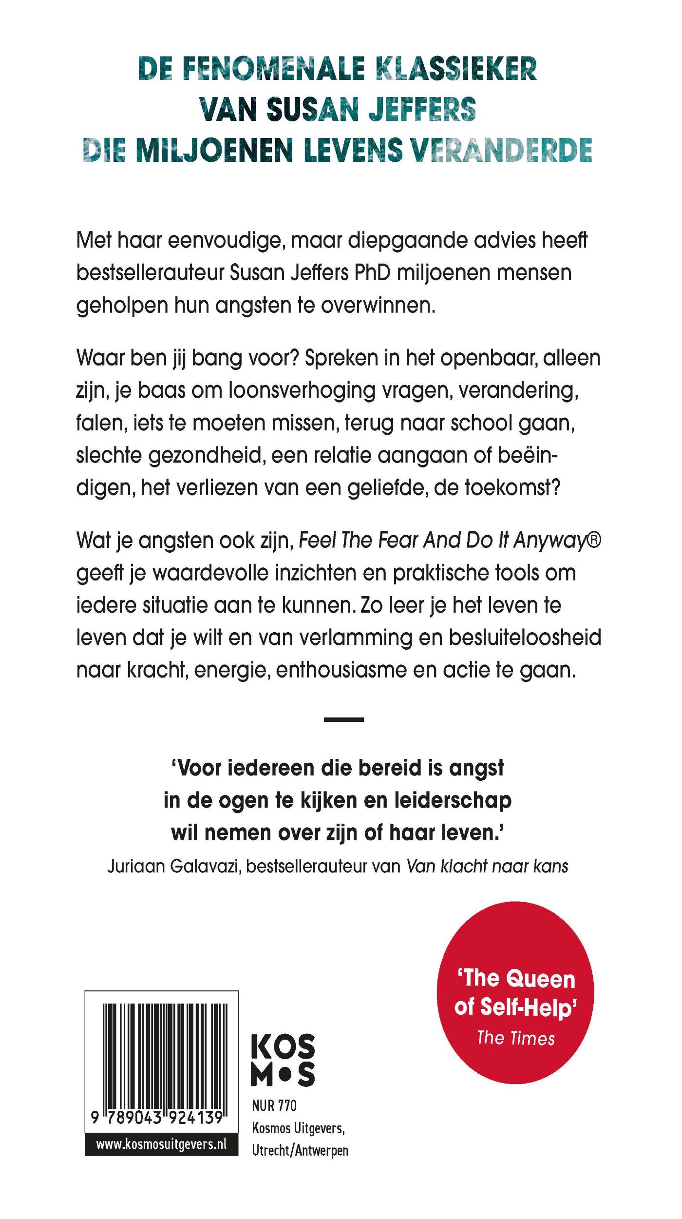 Achterkant van Feel The Fear And Do It Anyway - Nederlandse editie