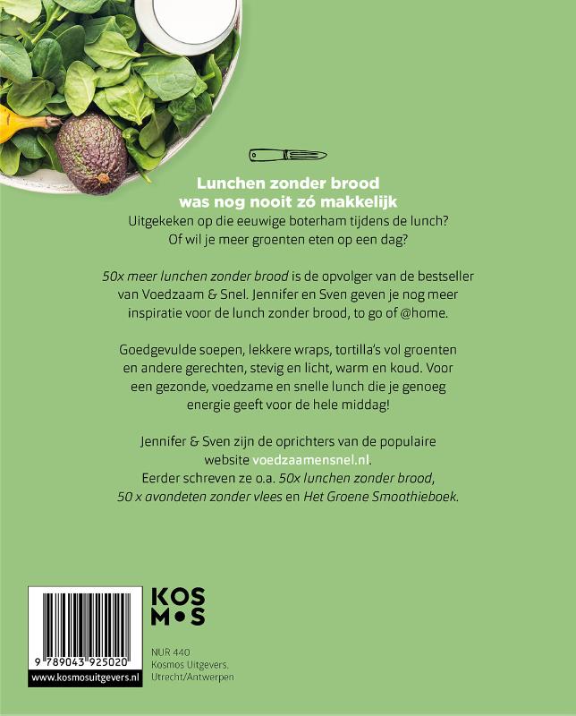 Achterkant van 50 x meer lunchen zonder brood