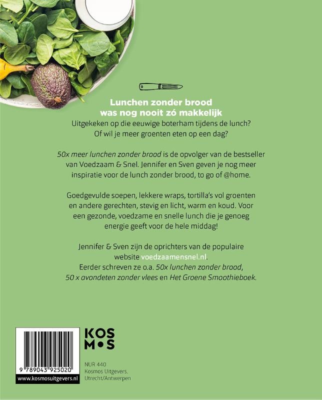 Achterkant van 50x meer lunchen zonder brood