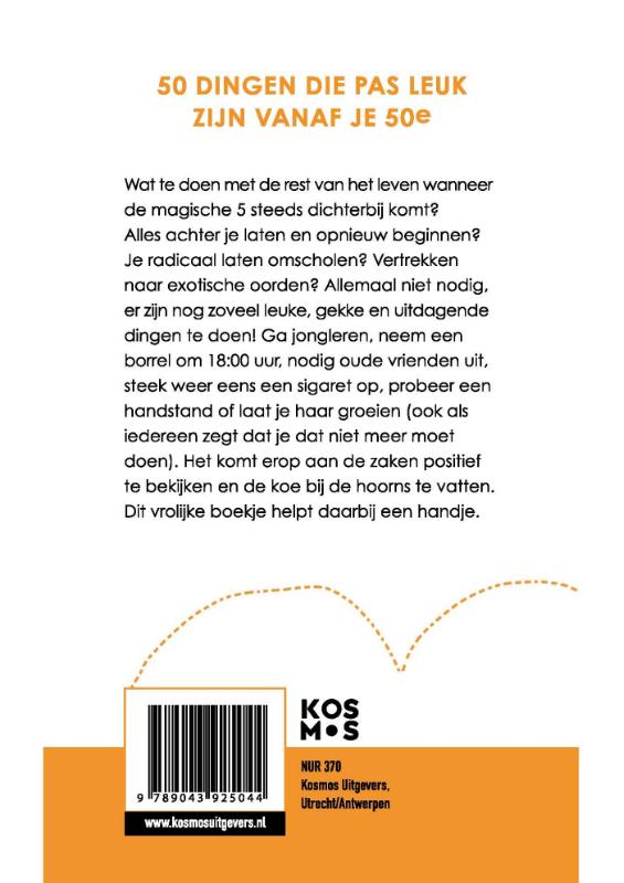 Achterkant van 50 dingen die pas leuk zijn vanaf je 50e