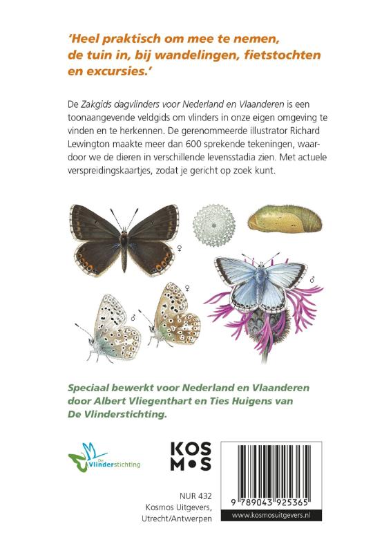 Achterkant van Zakgids dagvlinders