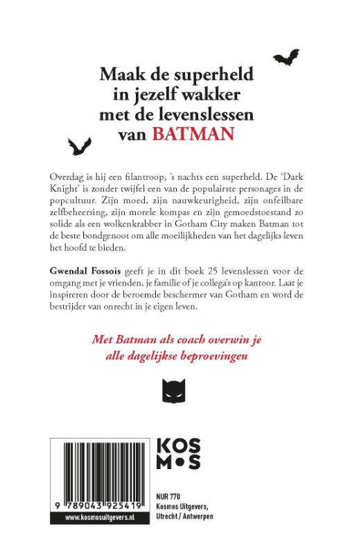 Achterkant van Doe en denk als Batman