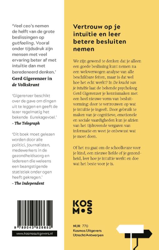 Achterkant van De kracht van je intuitie