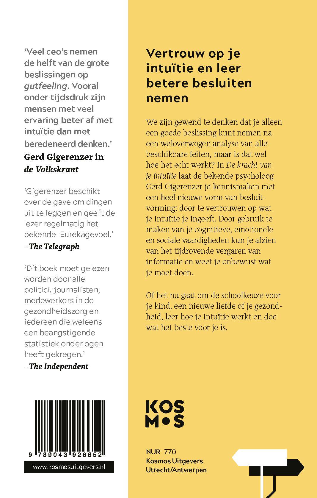 Achterkant van De kracht van je intuïtie