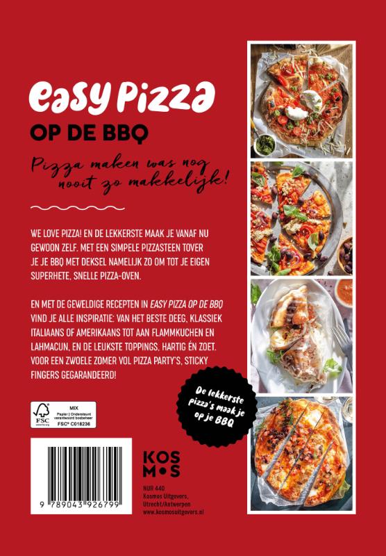 Achterkant van Easy Pizza op de BBQ