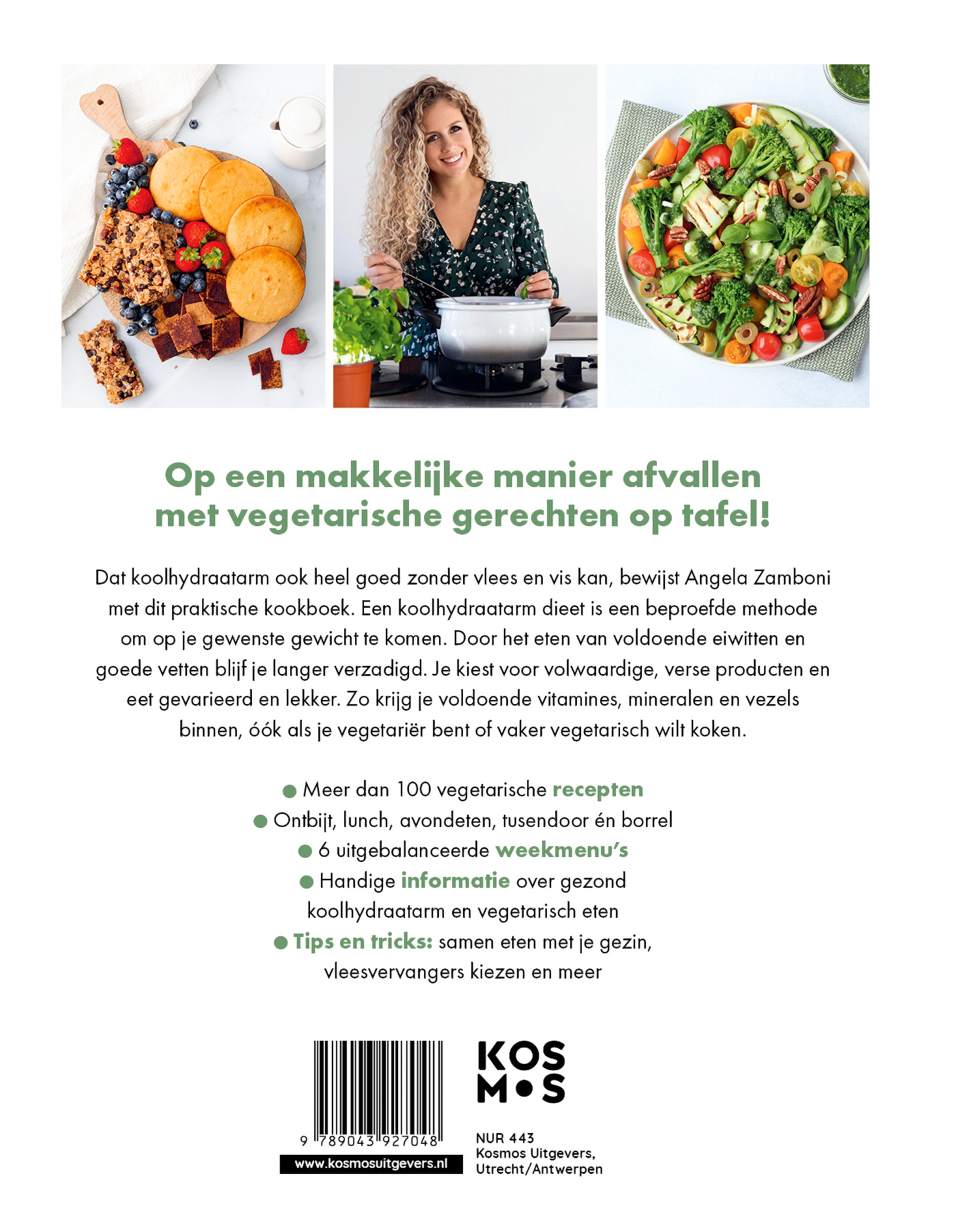 Achterkant van Lekker afvallen met minder koolhydraten - Vega