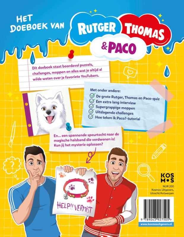 Achterkant van Het doeboek van Rutger, Thomas en Paco