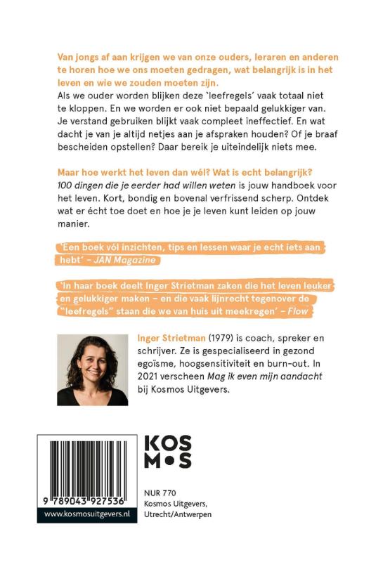 Achterkant van 100 dingen die je eerder had willen weten