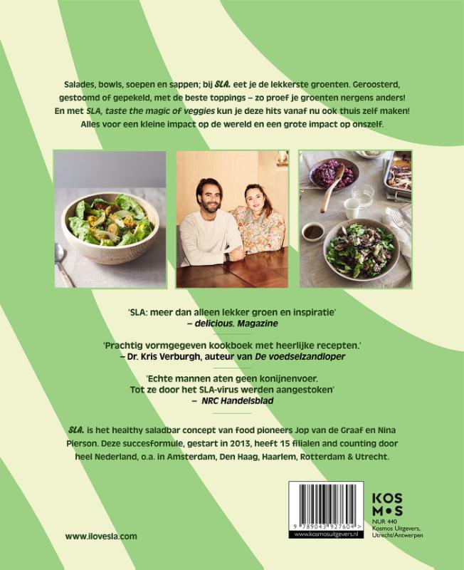 Achterkant van SLA - taste the magic of veggies
