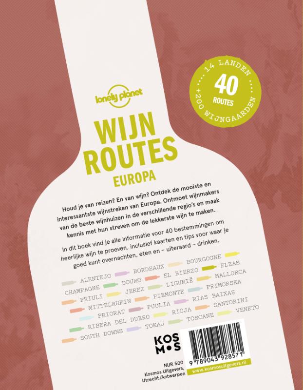 Achterkant van Wijnroutes Europa