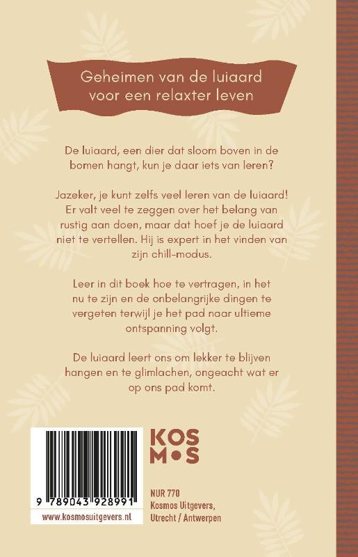 Achterkant van Leef meer als een luiaard