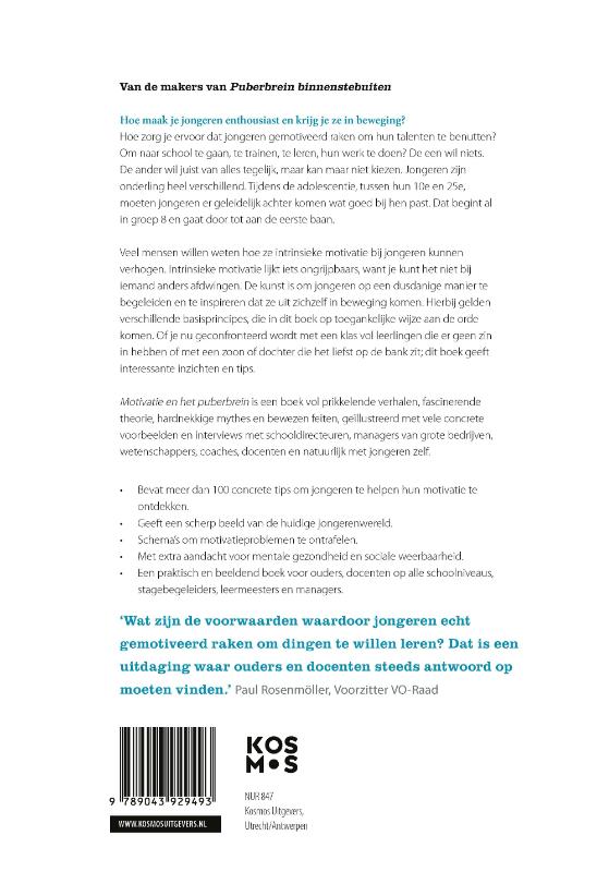 Achterkant van Motivatie en het puberbrein