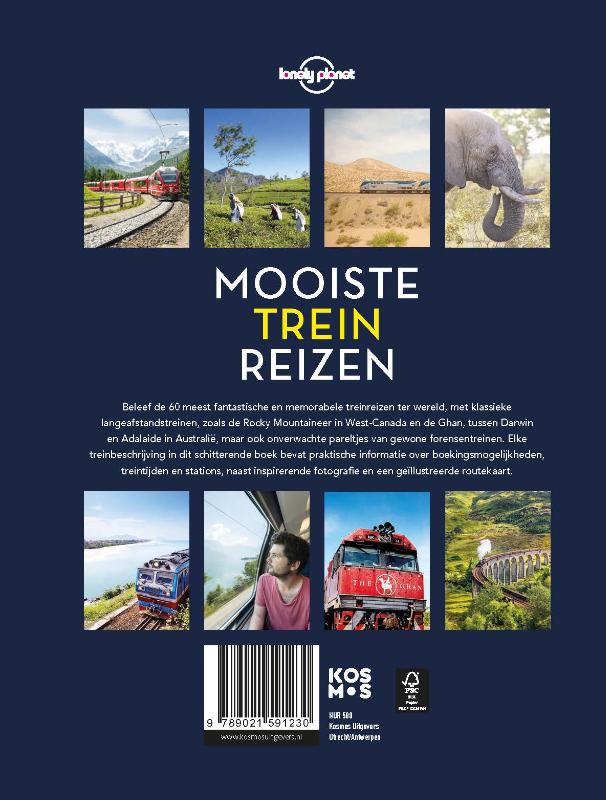Achterkant van Lonely Planet - Mooiste treinreizen