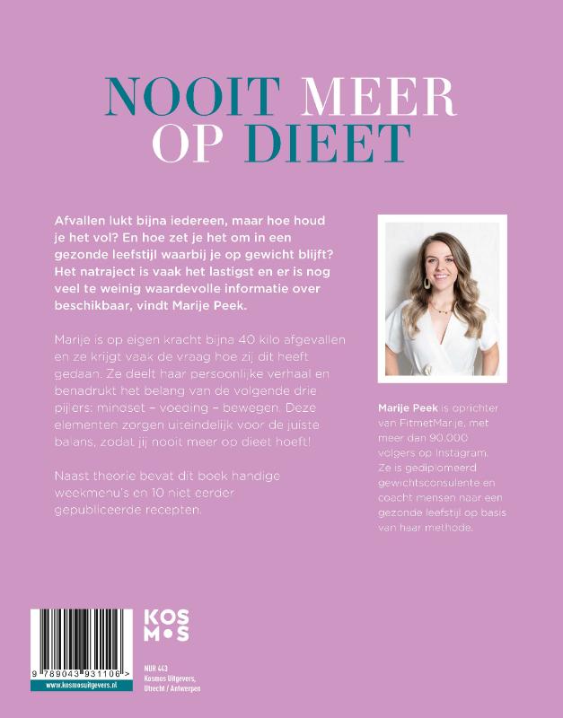 Achterkant van Nooit meer op dieet