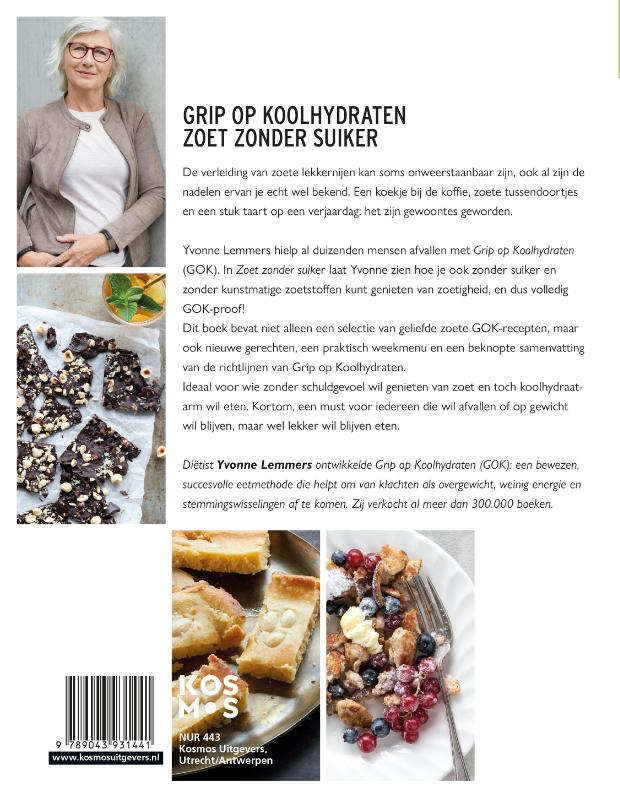 Achterkant van Grip op koolhydraten - zoet zonder suiker