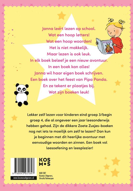 Achterkant van Lekker lezen met de Zoete Zusjes