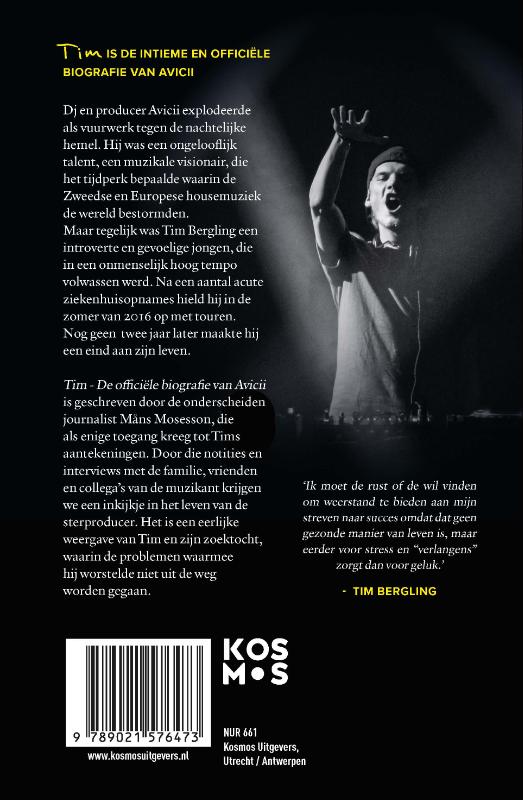 Achterkant van Tim-De officiële biografie van Avicii