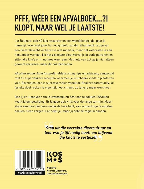 Achterkant van Afvallen zonder bullshit